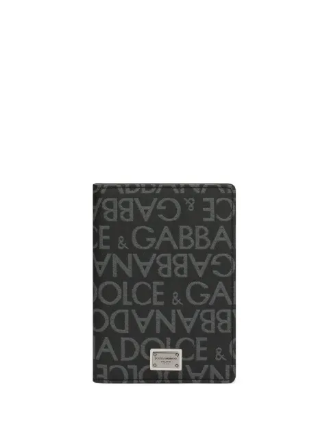 Dolce & Gabbana logo-plaque jacquard cardholder Black BP2215AJ705