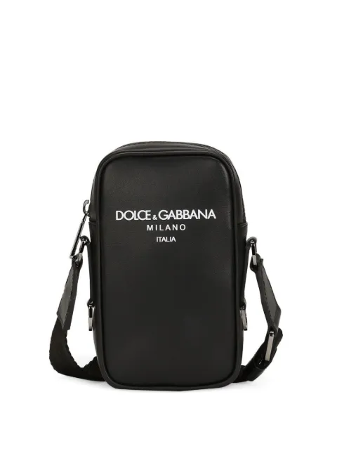 Dolce & Gabbana logo-print leather shoulder bag Black BM2041AN244HNII7