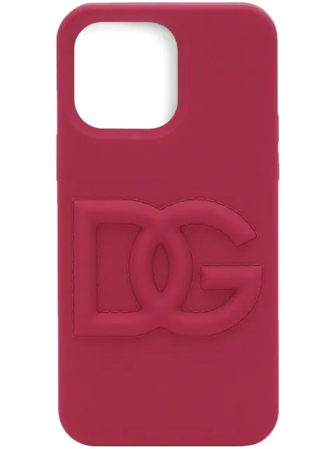 Dolce & Gabbana logo-embossed iPhone 14 Pro Max case Pink BI3266AG816