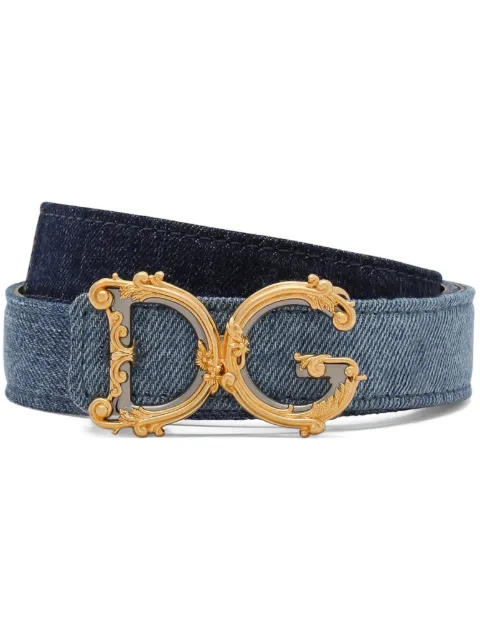 Dolce & Gabbana logo-plaque denim belt Blue BE1348AO621