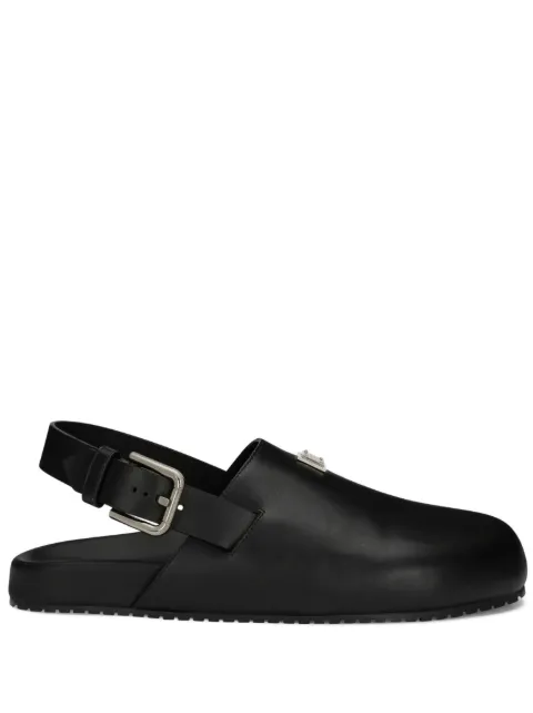 Dolce & Gabbana logo-plaque buckled leather sandals Black A80402AQ765
