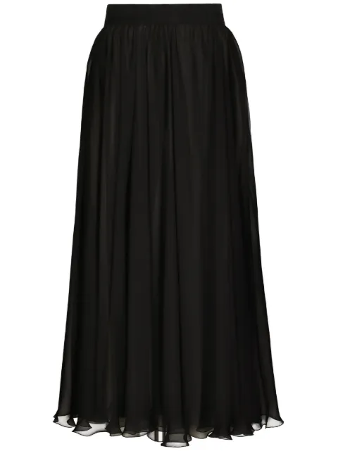 Dolce & Gabbana high-waisted pleated midi skirt Black F4CPUTFU1AT