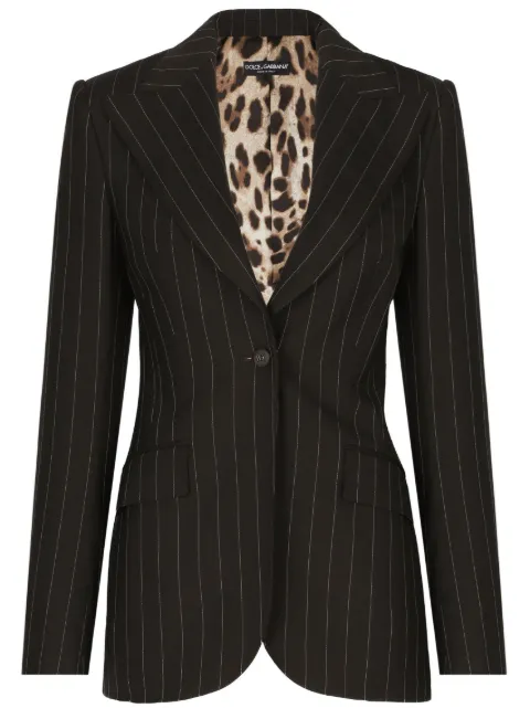 Dolce & Gabbana single-breasted striped blazer Brown F29WZTFRBC2