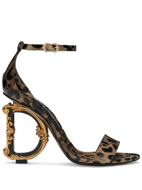 Dolce & Gabbana Baroque DG-heel sandals Brown CR0739AM568