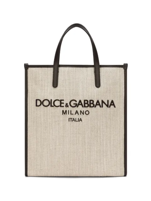 Dolce & Gabbana small shopping canvas tote bag Neutrals BM2259AN233