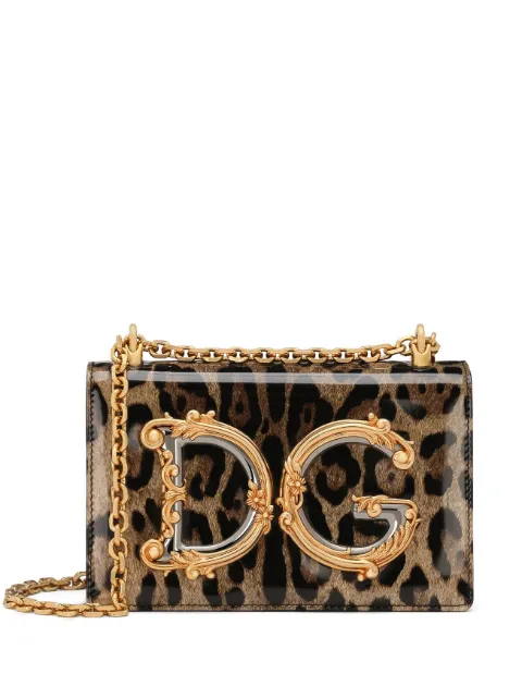 Dolce & Gabbana DG Girls leopard-print crossbody bag Black BB6498AM568