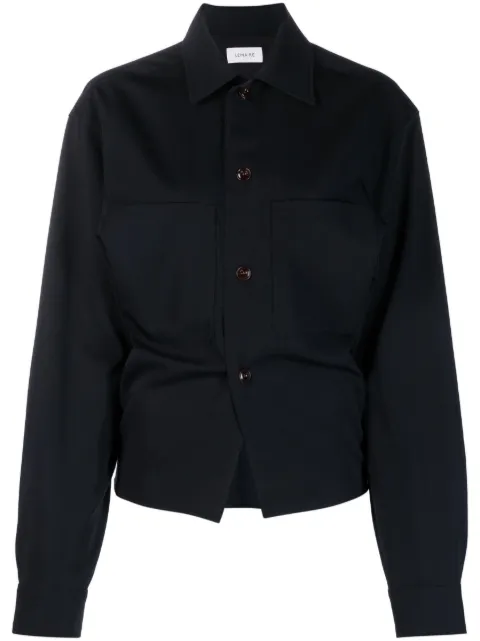LEMAIRE balloon-sleeve wool shirt Black SH1000LF1042