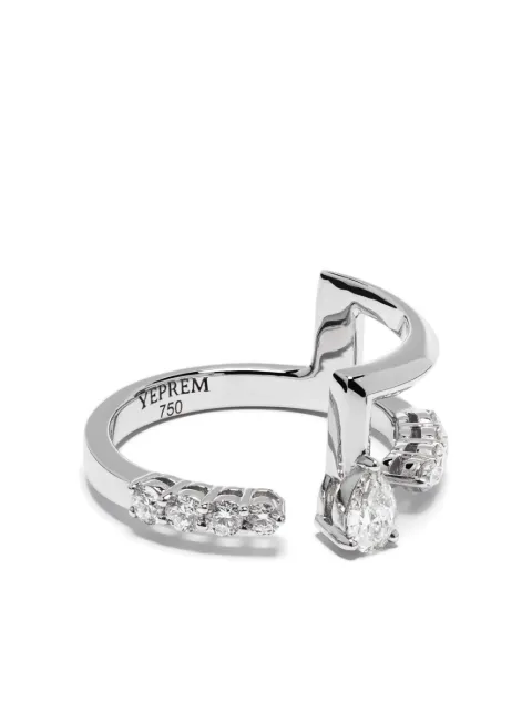Yeprem 18kt white gold Y-Not diamond ring Silver RI2781