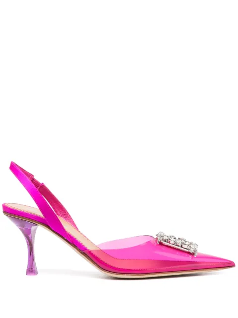 DSQUARED2 80mm embellished-logo slingback pumps Pink PBW001435801572