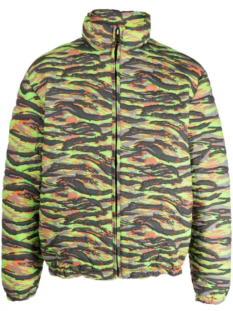 ERL camouflage jacquard padded jacket Green ERL06C003