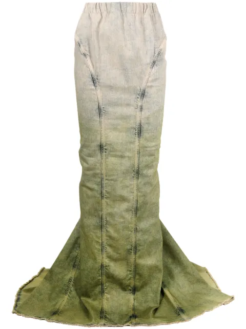 Moncler gradient-effect denim maxi skirt Green MU02C2D01M3634