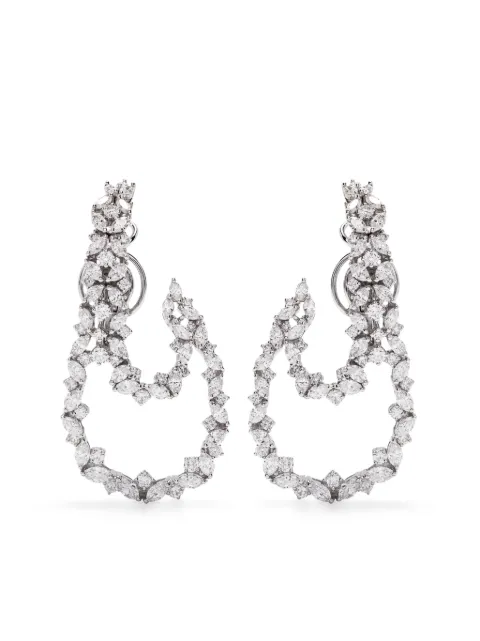 Yeprem 18kt white gold hoop diamond earrings Silver EA2191