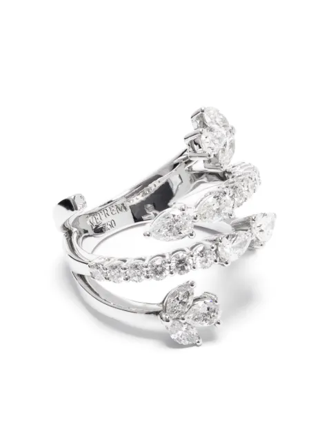 Yeprem 18kt white gold Y-Not diamond ring Silver RI0080