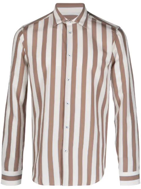 Manuel Ritz striped long-sleeve shirt Neutrals 3432E602233387