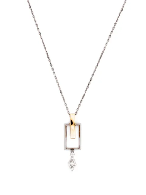 Yeprem 18kt white and yellow gold diamond necklace Silver PE1211
