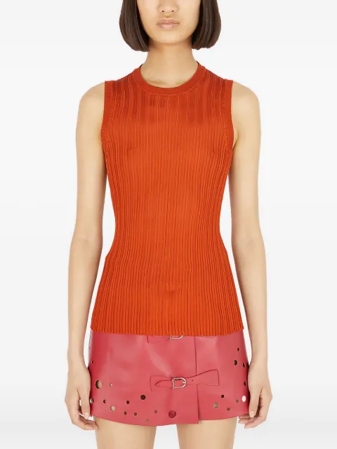 Durazzi Milano ribbed sleeveless top Red SS23SK14R