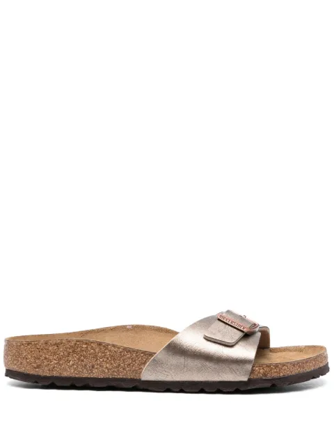 Birkenstock Madrid metallic-effect leather sandals Grey 1020632