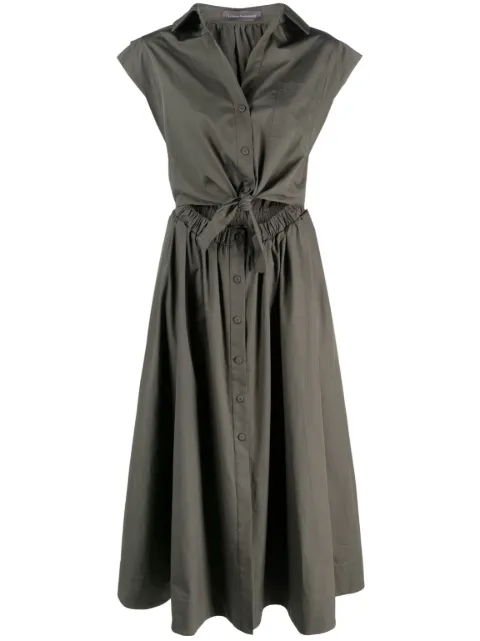 Lorena Antoniazzi lace-up midi cotton dress Grey E2359AB43A3434