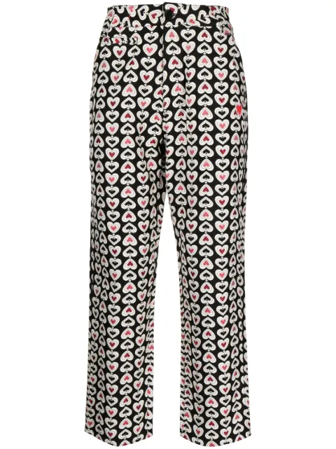 CLOT graphic-print straight-leg trousers Black CLPT23S50004