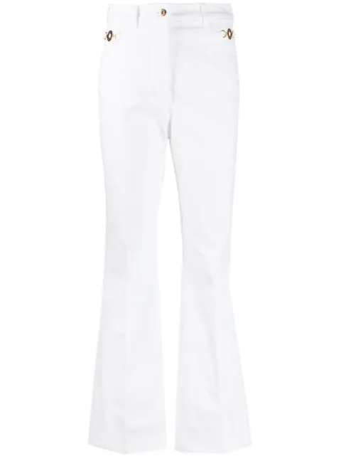 Patou logo-embroidered flared jeans White TR0300081001W