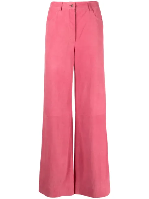 Alberta Ferretti wide-leg suede trousers Pink AEF231M37070176