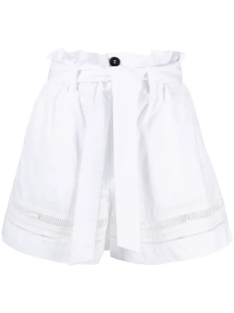 Lorena Antoniazzi belted cotton shorts White R2362PA21A3434