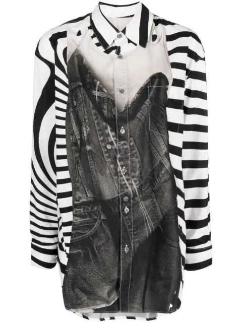 JNBY graphic-print panelled shirt Black 5N5211470