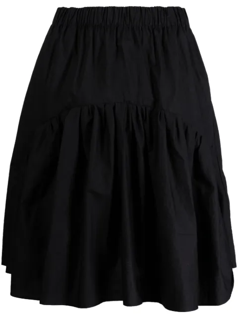 JNBY ruffled cotton midi skirt Black 5N4D16230
