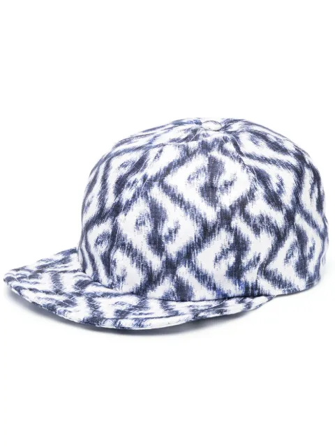 FENDI FF logo-print silk baseball cap Blue FXQ961AN9L