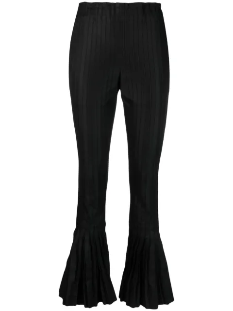 sacai pleated flared trousers Black 2306603