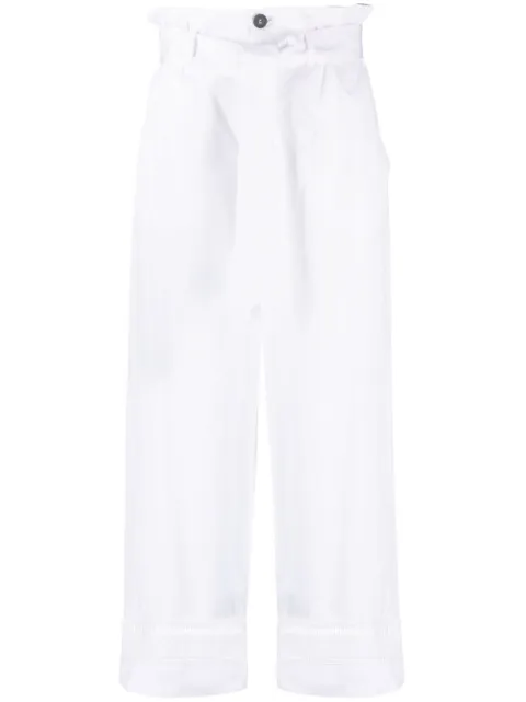 Lorena Antoniazzi belted high-waisted trousers White R2362PA55A3434