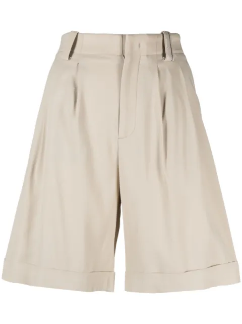 Lorena Antoniazzi high-waist pleated shorts Neutrals E2364PA01A4247