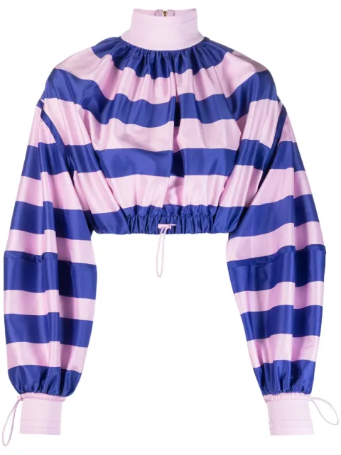ZIMMERMANN horizontal-stripe print drawstring blouse Pink 6947TTAM