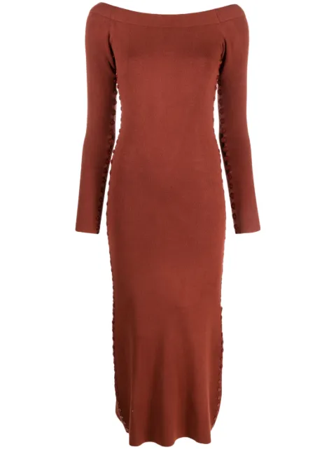 Altuzarra long-sleeved knitted midi dress Orange 8307KYS010000622