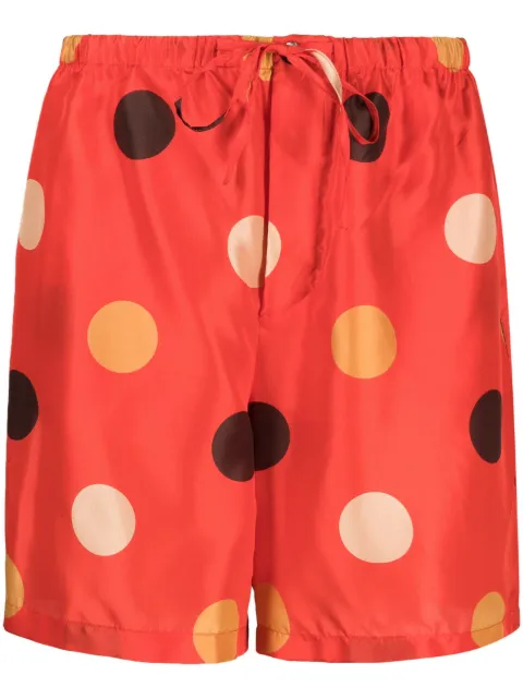 ASPESI polka-dot drawstring shorts Red G601M276