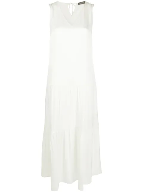 Lorena Antoniazzi V-neck sleeveless maxi dress Neutrals E2373AB54A3612