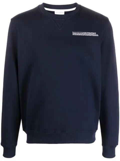 Ballantyne logo-print cotton jumper Blue BMW171UCT96