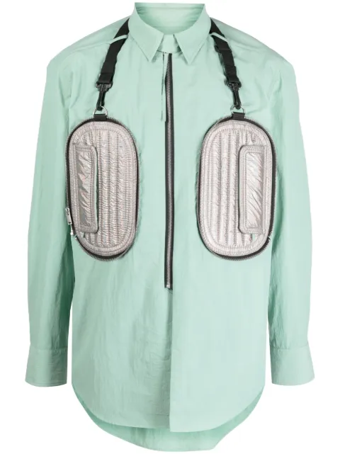 Craig Green padded-pocket zip-up shirt Green CGSS23CWOSHI30
