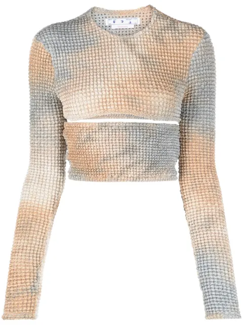 Off-White Double tie-dye cut-out top Blue OWAD216S23FAB0056200