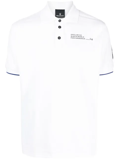 North Sails graphic-print cotton polo shirt White 452027000