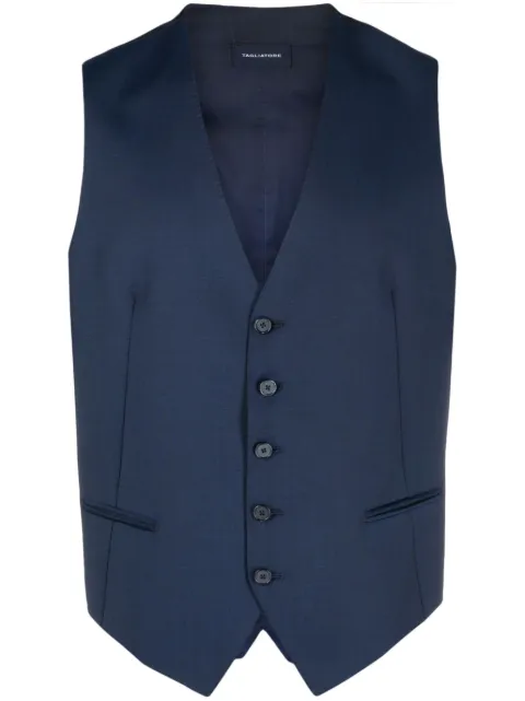 Tagliatore virgin wool button-up waistcoat Blue GFNA05A060001U