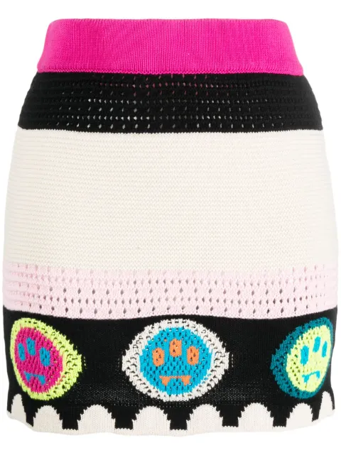BARROW logo-jacquard knitted mini skirt Pink 033975