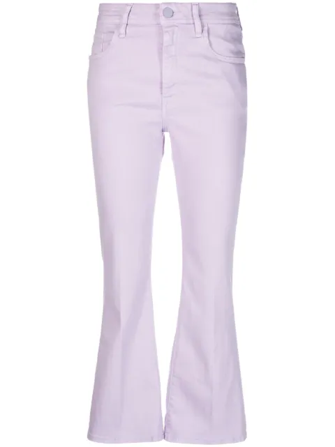 Jacob Cohën Victoria logo-embroidered cropped flared jeans Purple VQ02214S3629