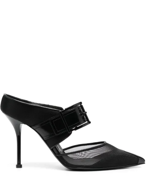 Alexander McQueen Punk mesh pointed-toe mules Black 744759W4AB2