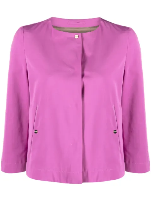 Herno collarless cropped-sleeve jacket Pink GA000235D12013