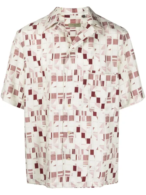 Corneliani geometric-pattern silk shirt Neutrals 91IH043111964