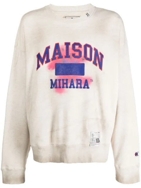 Maison MIHARA YASUHIRO logo-print cotton sweatshirt Neutrals J10PO513