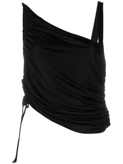 ANDREĀDAMO draped asymmetric sleeveless top Black ADSS23TO26315473