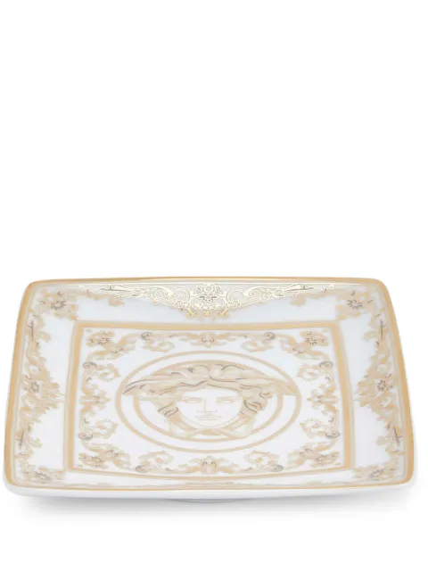 Versace Medusa Gala square porcelain plate (12cm) White 1194040363515253