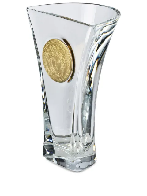 Versace Medusa-plaque crystal vase (28cm) White 6908232135647020